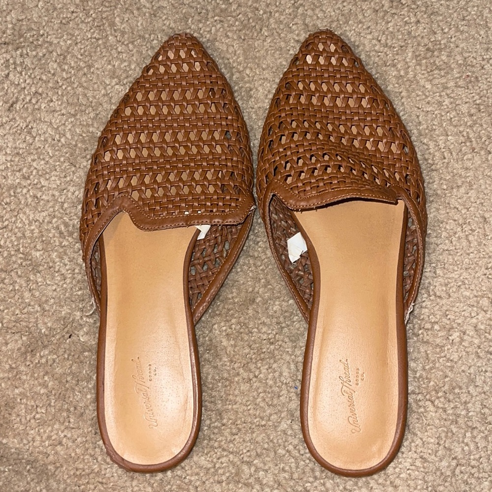 Brown woven sandals womens size 9 1/2